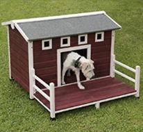 Caseta para perro con diseo sueco y terraza